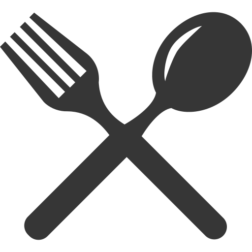 Icon depicting a fork and spoon crossed, symbolizing dining and culinary activities.